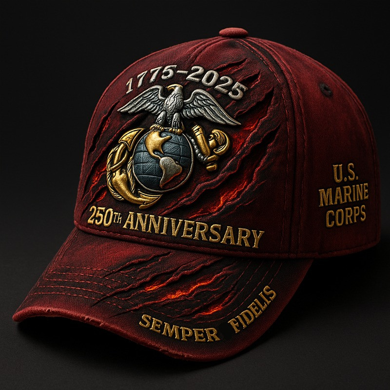 US Marine Corps Veteran 250 Anniversary Hat Semper Fidelis 1775 2025 Gifts For Him