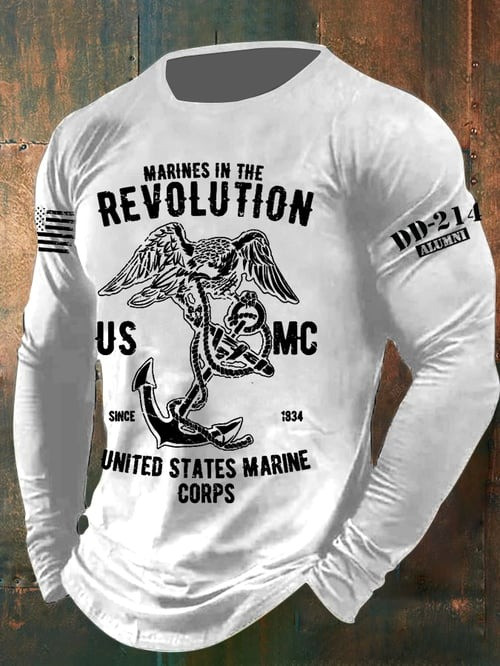 US Marine Corps Veteran Long Sleeve Shirt DD 214 Eagle Revolution USMC Veteran Merch Ideas