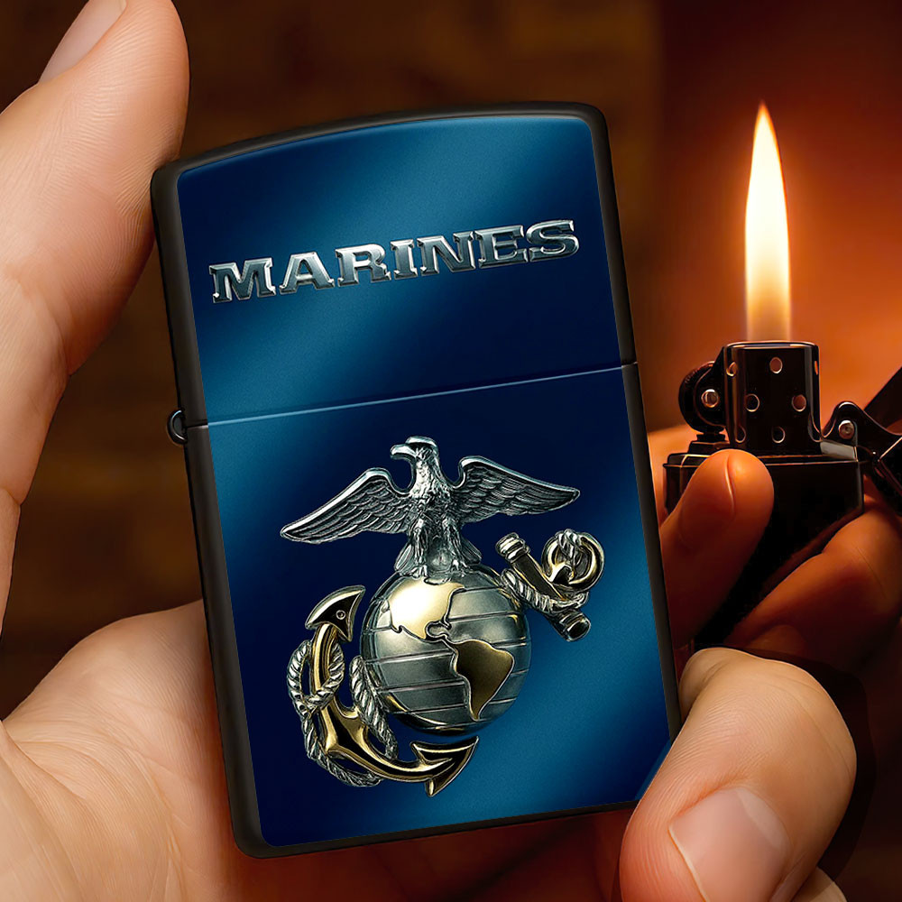 US Marine Corps Veterans Zippo Lighter Case United States Marine Gifts