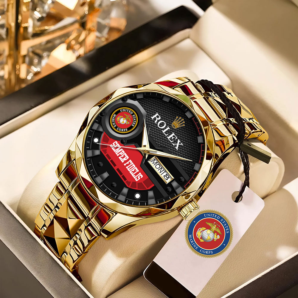 US Marine Corps X Rolex Alloy Luxury Quartz Watch Semper Fidelis USMC Gifts