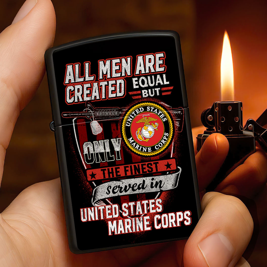 US Marine Corps Zippo Lighter Case All Men Are Created Equal Marine Retirement Gifts