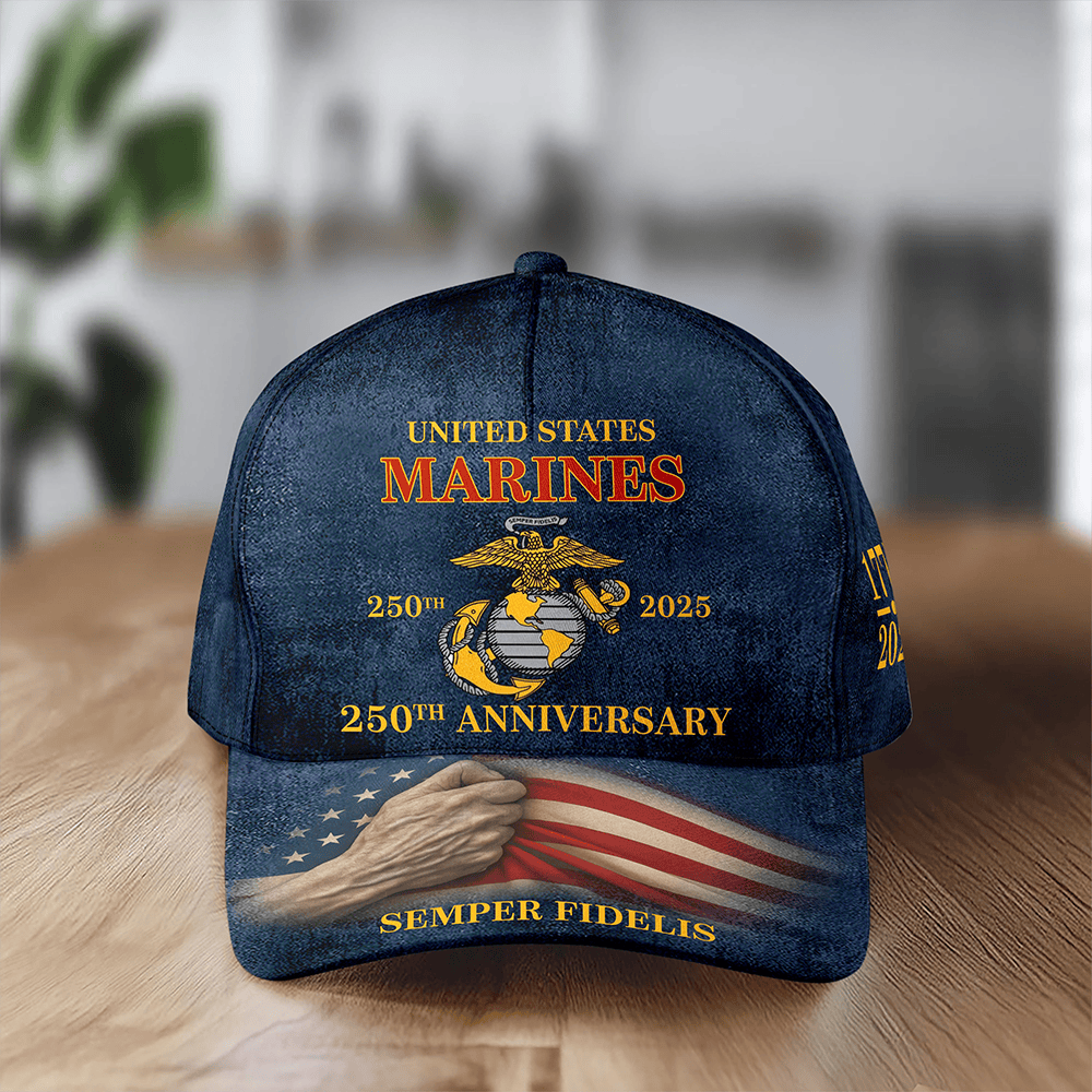 US Marines 250 Years Classic Hat Semper Fidelis Baseball Cap Gift For Husband