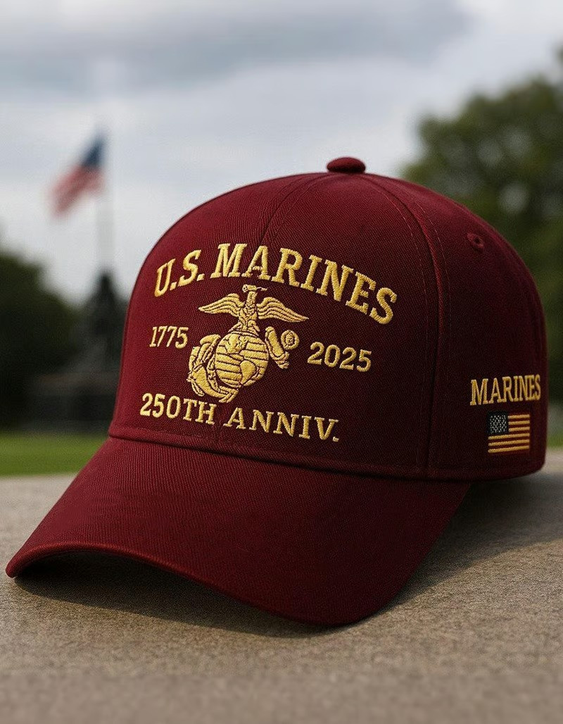 US Marines 250th Anniversary 1775 2025 Baseball Hat Military Veteran Pride Gift For Veterans Marines