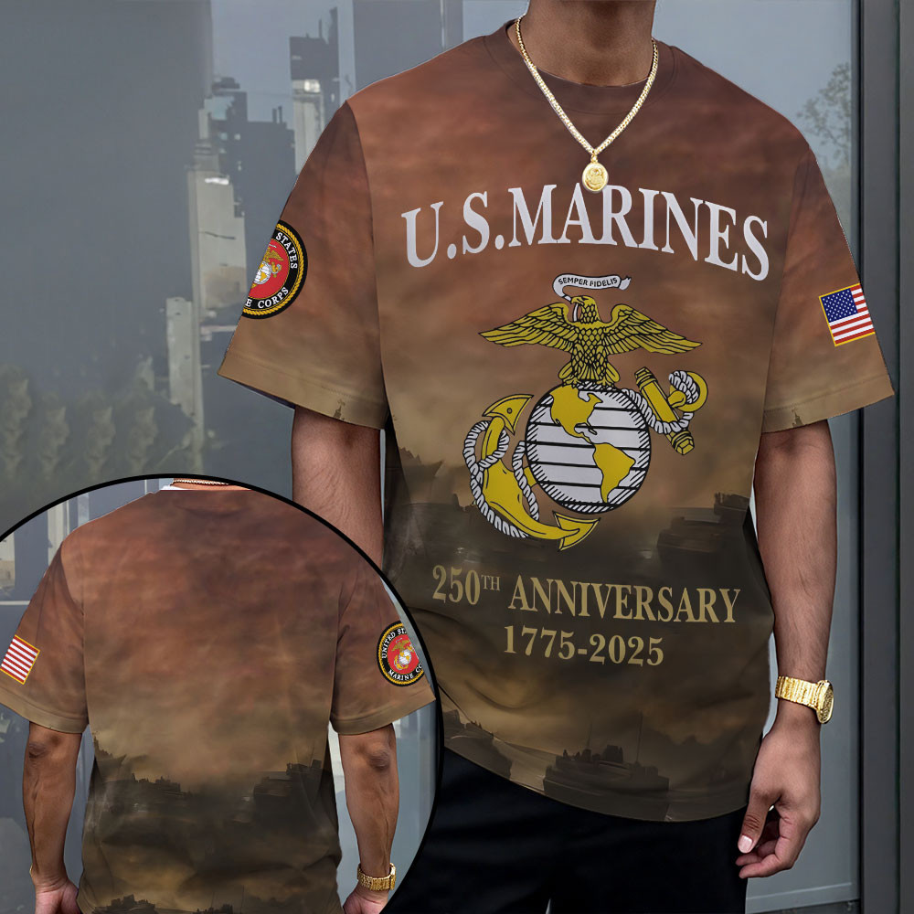 US Marines 250th Anniversary 1775 2025 T-Shirt USMC Merch Patriotic Gifts