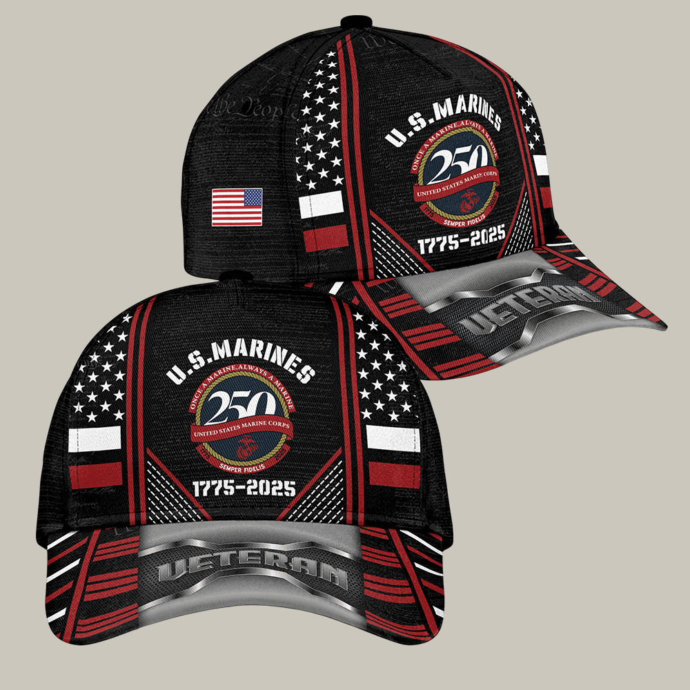 US Marines 250Th Anniversary Hat Semper Fidelis Baseball Cap Best Gift Ideas