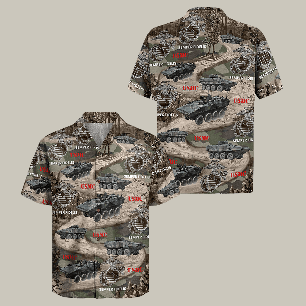 US Marines 250th Anniversary Hawaiian Shirt Semper Fidelis Shirt USMC Gift For Him