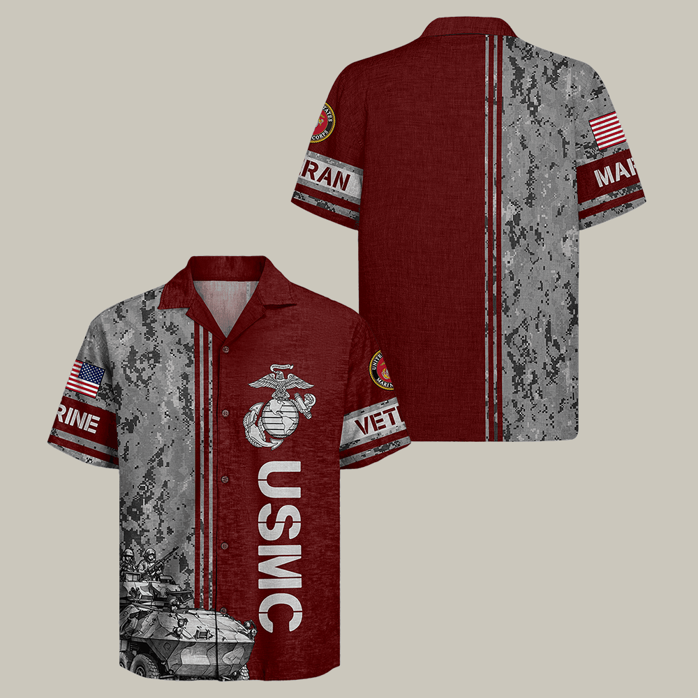 US Marines 250th Anniversary Hawaiian Shirt Semper Fidelis USMC Clothes Gift For Men