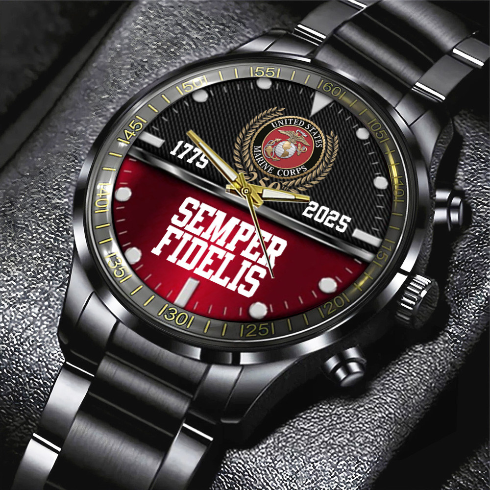 US Marines 250Th Anniversary Watch Semper Fidelis Marines Watch USMC Christmas Gifts
