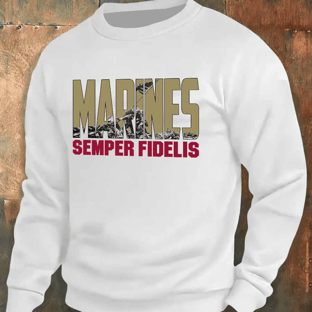 US Marines 250Th Anniversary White Sweatshirt Semper Fidelis Usmc Merch Marine Corps Gift Ideas