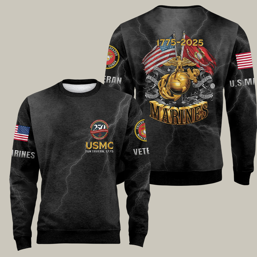 US Marines 250th Birthday 1775 2025 Sweatshirt Tun Tavern Veteran Gifts
