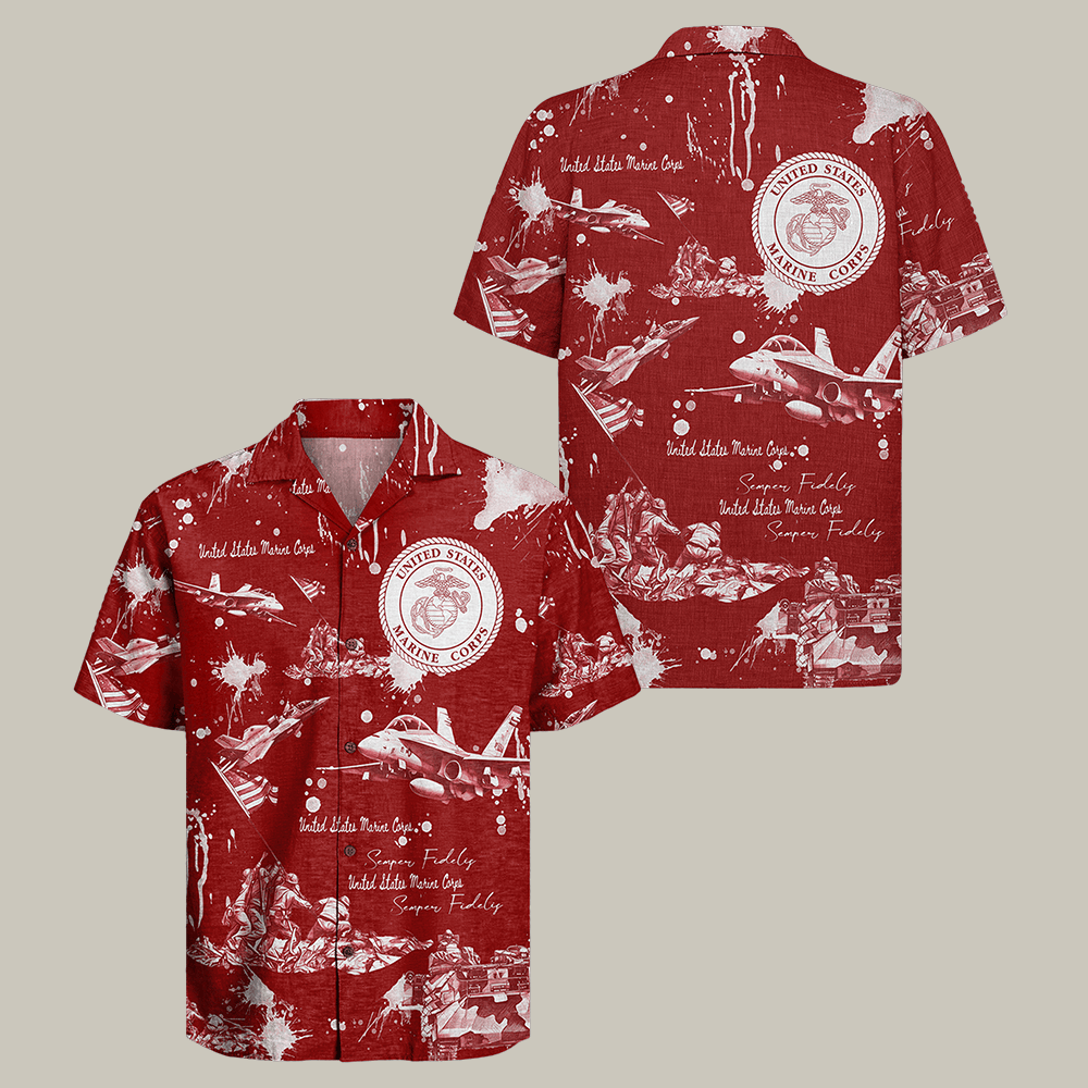 US Marines 250th Years Of Service Hawaiian Shirt 250Th Anniversary Clothes Present
