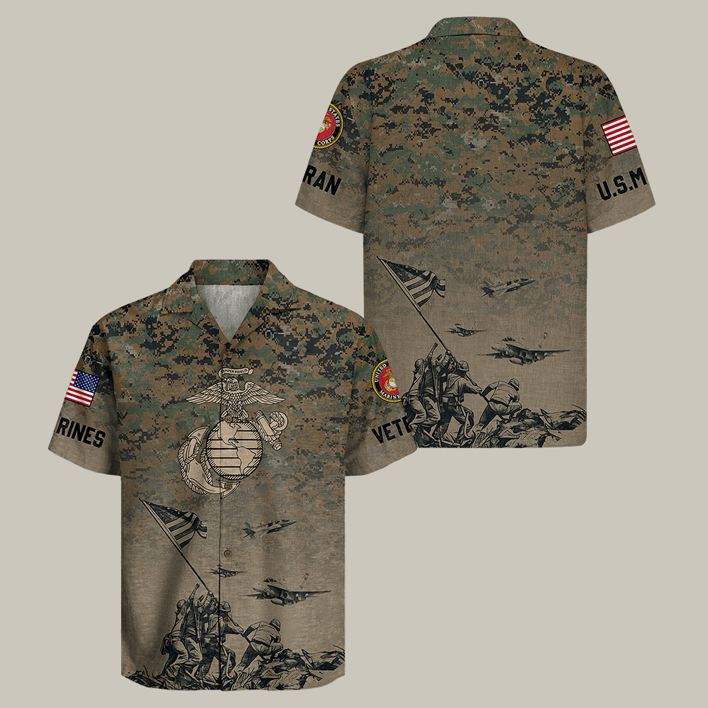 US Marines 250th Years Of Service Hawaiian Shirt USMC 250Th Anniversary Clothes Gift For Men