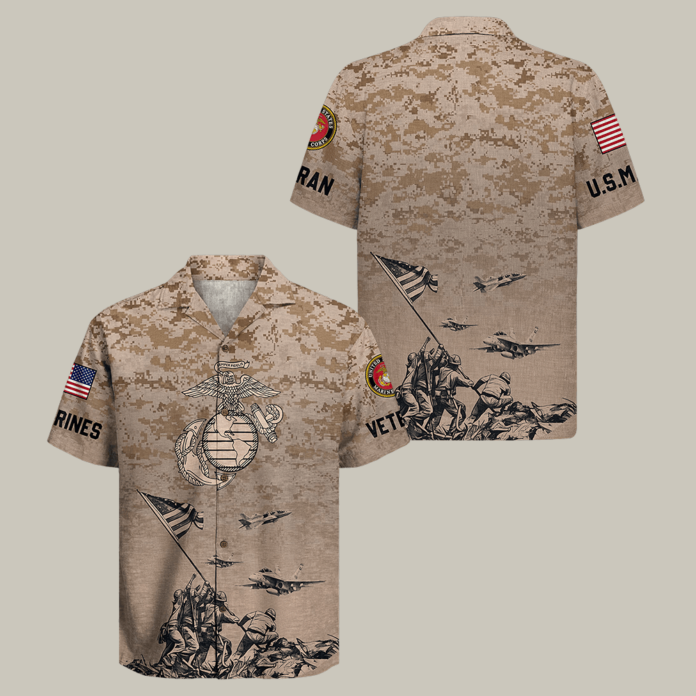 US Marines 250th Years Of Service Hawaiian Shirt USMC Clothing Marine Corps Birthday Present
