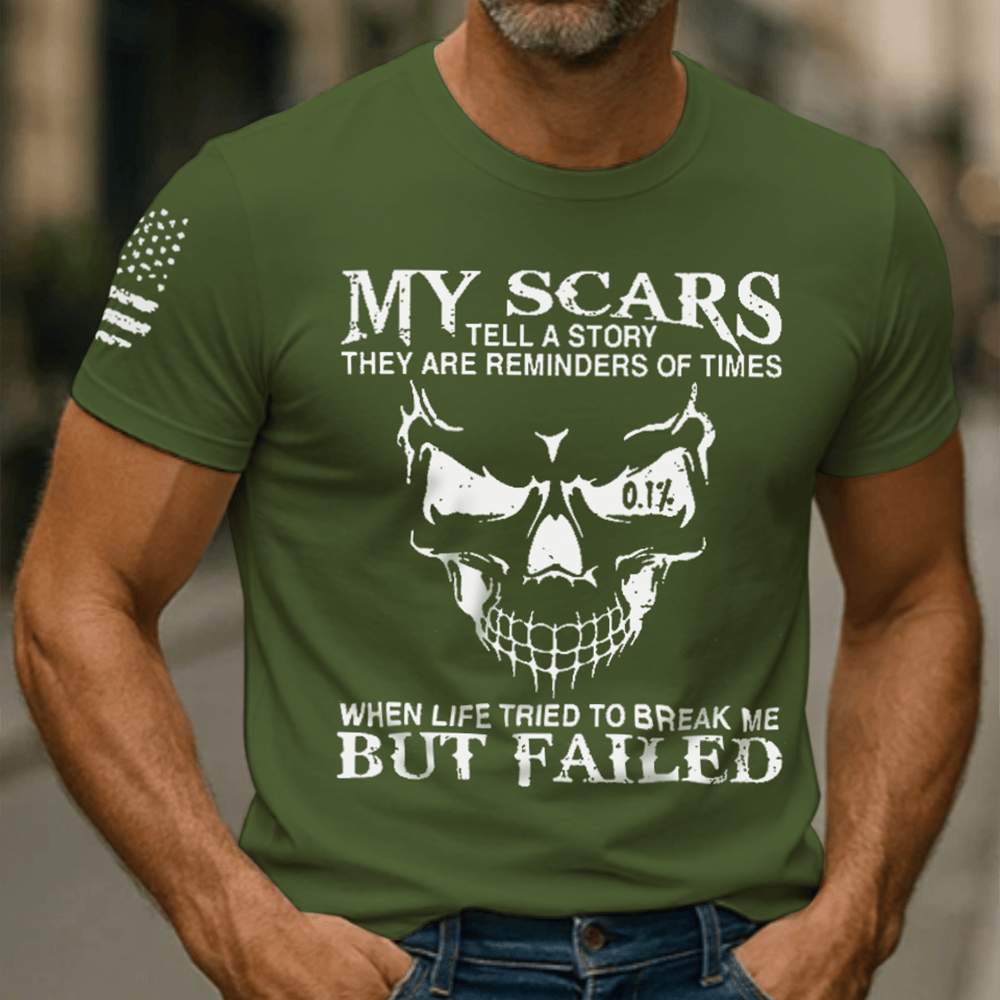 US Marines My Scars Tell A Story T-Shirt Patriotic Apparel Gifts For Marine Veterans