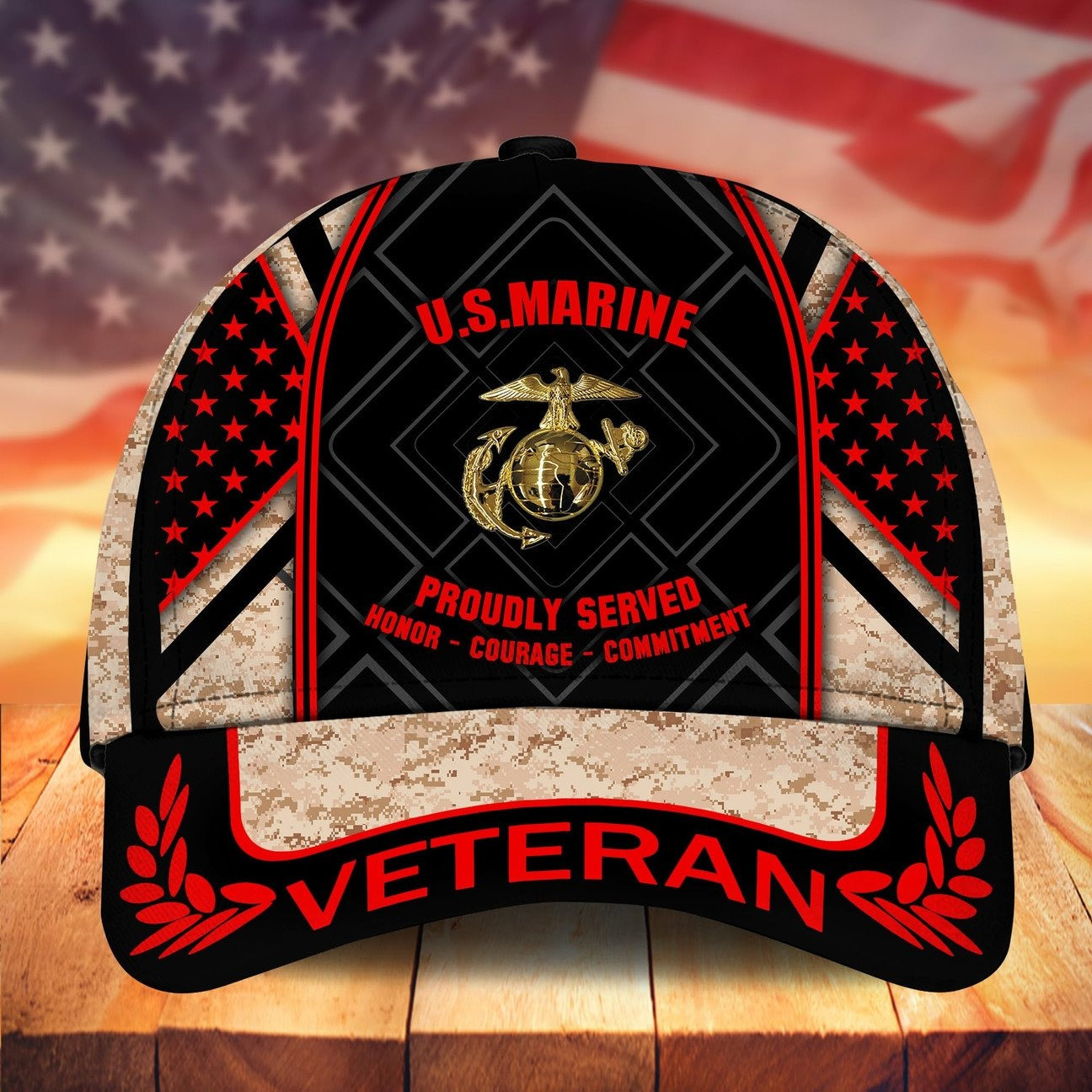 US Marines Proudly Served Duty Country Veteran Cap for American Heroes on Veterans Day
