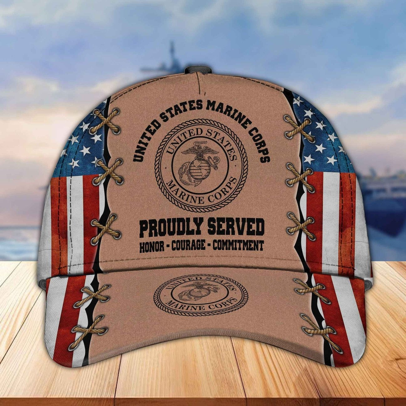US Marines Proudly Served Military Duty Honor & Country Baseball Cap Gift For Veterans Day