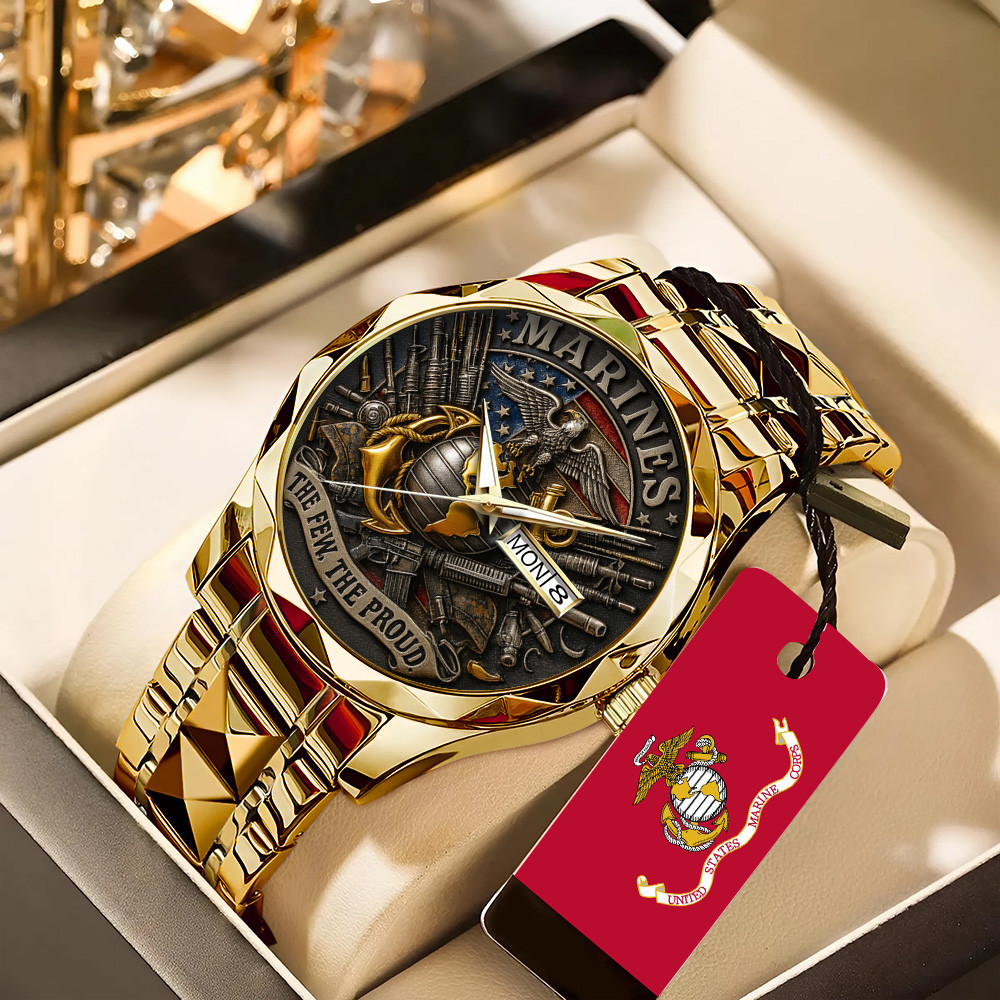 US Marines The Few The Proud Watch Military Honor Merch Gifts For Marines Veteran
