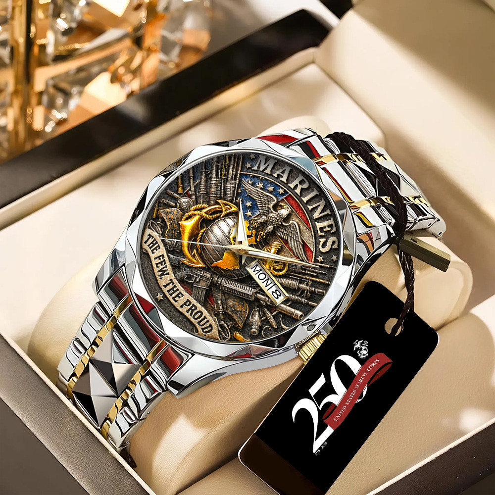 US Marines The Few The Proud Watch USMC Military Veteran Merch Christmas Ideas For Men