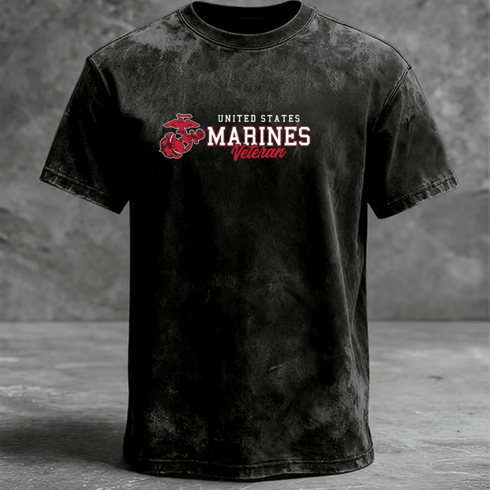 US Marines Veteran Vintage T-Shirt Proud Marines Veteran Usmc Apparel Gifts For Soldiers