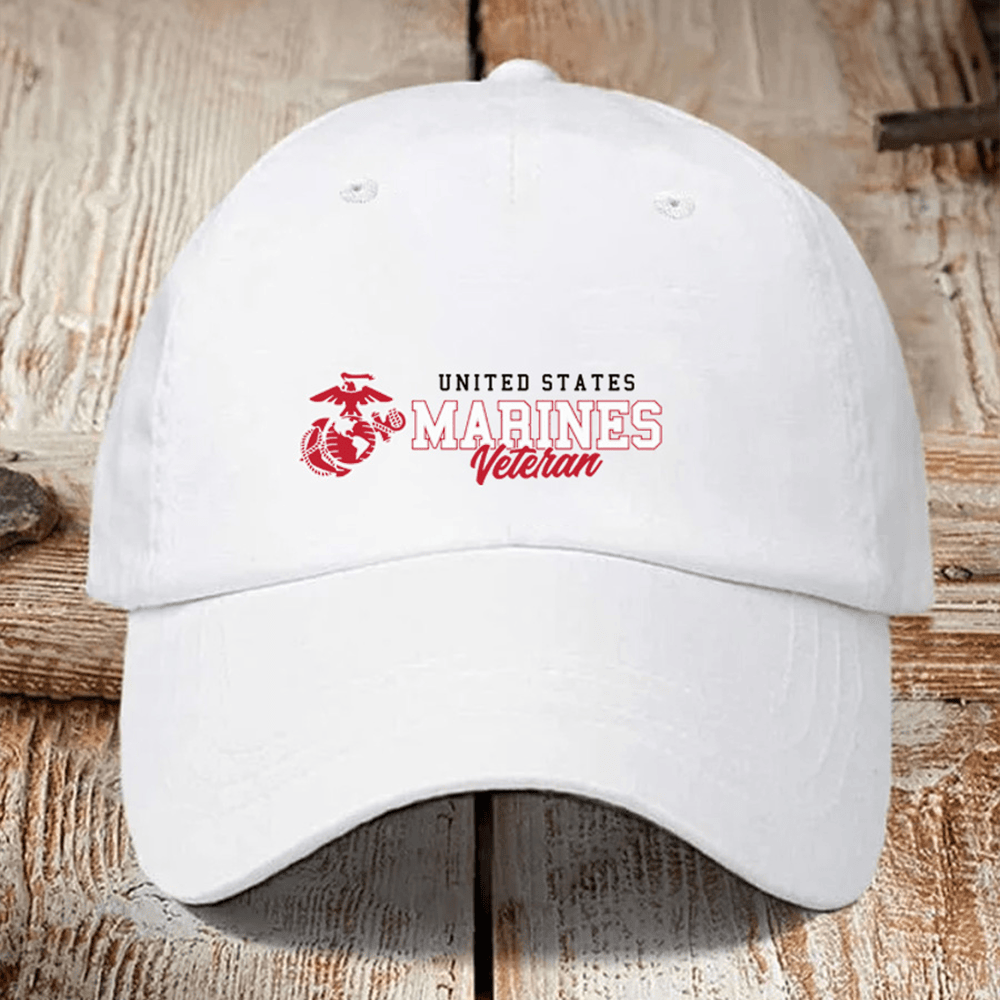 US Marines Veteran White Hat Semper Fidelis Baseball Cap United States Marine Gifts