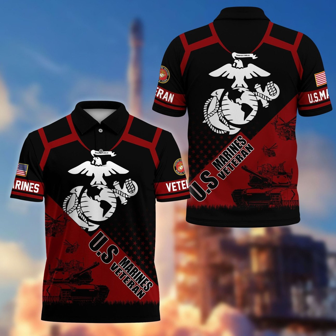 US Marines Veterans Polo Shirt Perfect Gift for Father and Husband and Friends on Veterans Day