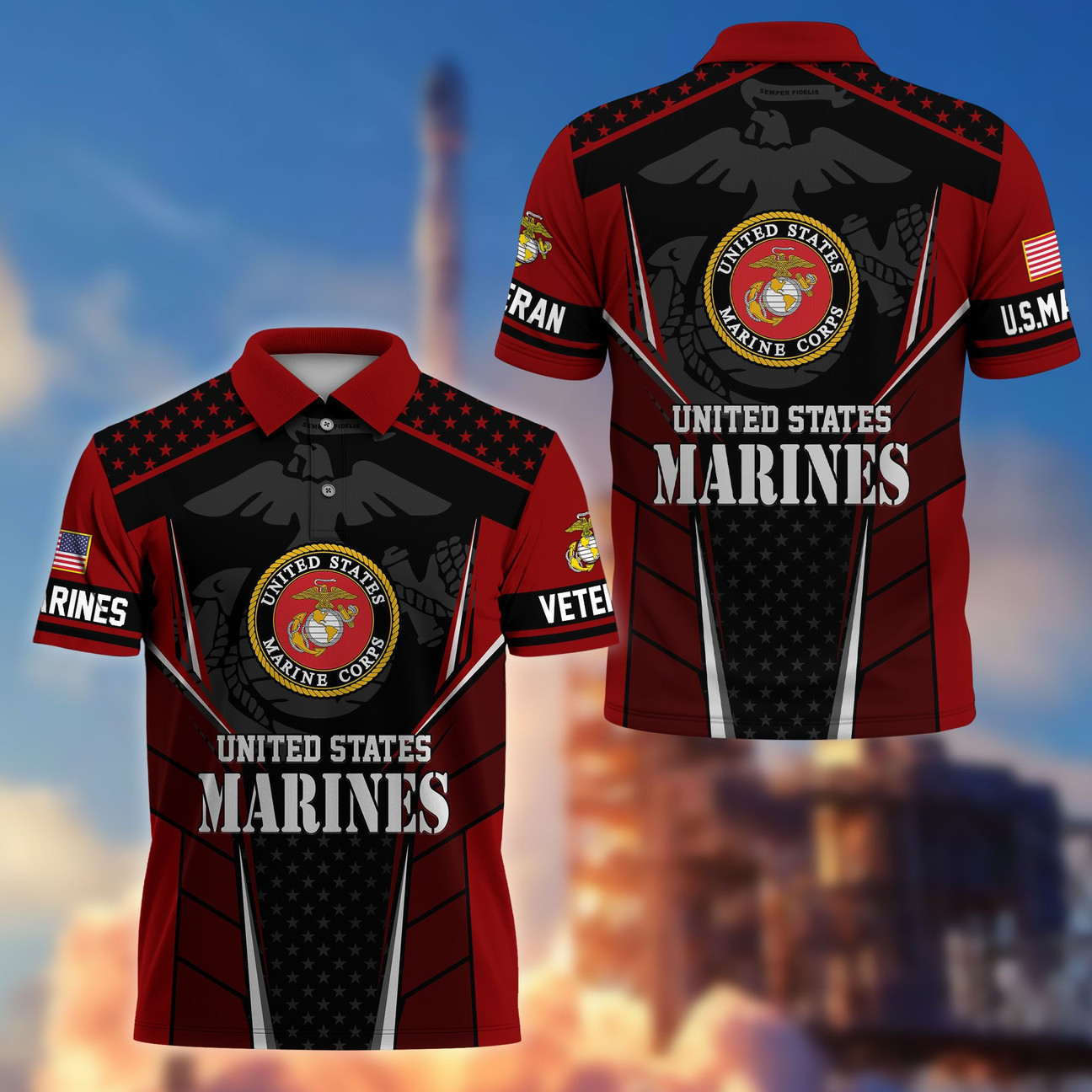 US Marines Veterans Polo Shirt Proudly Served USMC Shirt Veterans Day Gifts