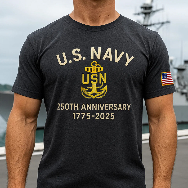US Navy 1775 2025 T-Shirt 250th Anniversary USN Shirt Gifts For Patriots