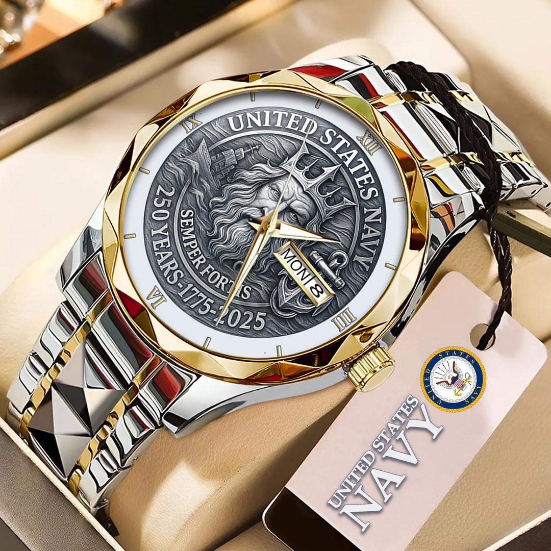 US Navy 250 Years 1775 2025 Watch Semper Fortis Navy Watch Gifts For Patriotic Dad