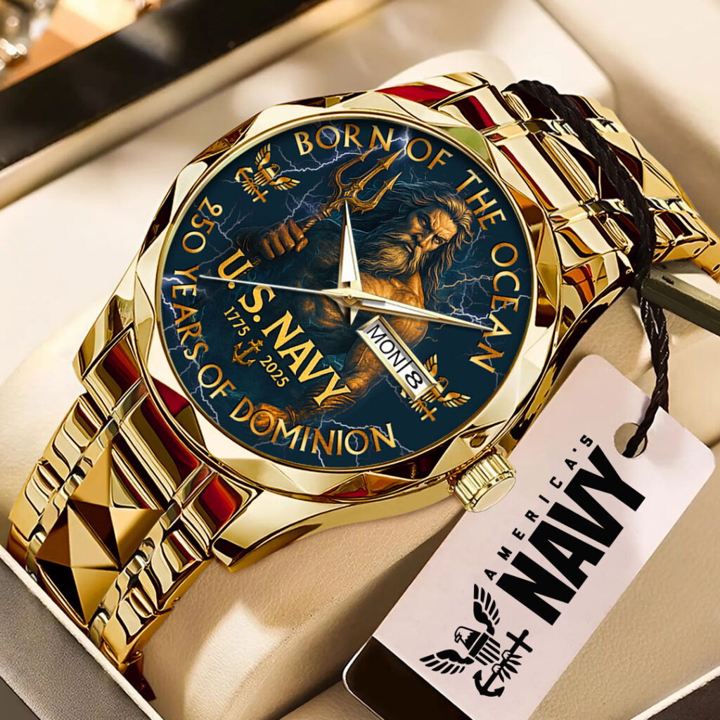 US Navy 250 Years Of Dominion Watch Born Of The Ocean USN Watch Gifts For Veteran Dad