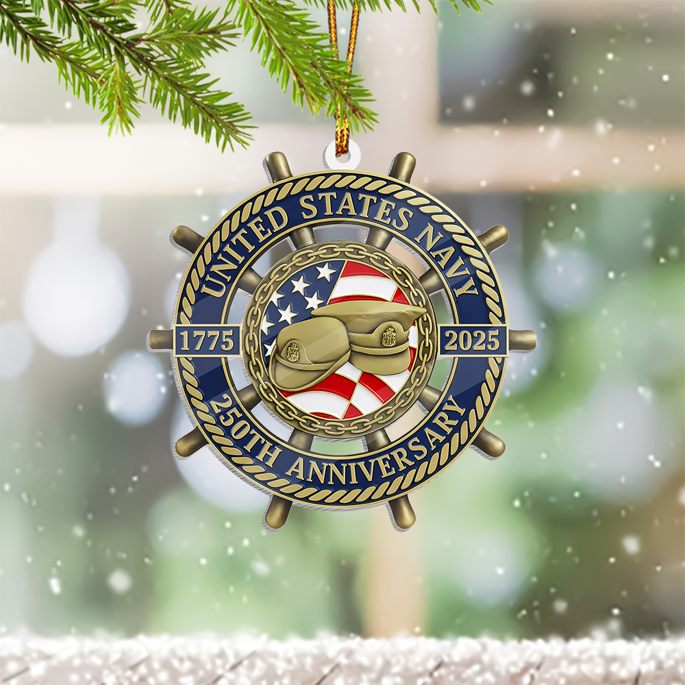US Navy 250Th Anniversary 1775 2025 Christmas Ornament Xmas Decor Christmas Gifts