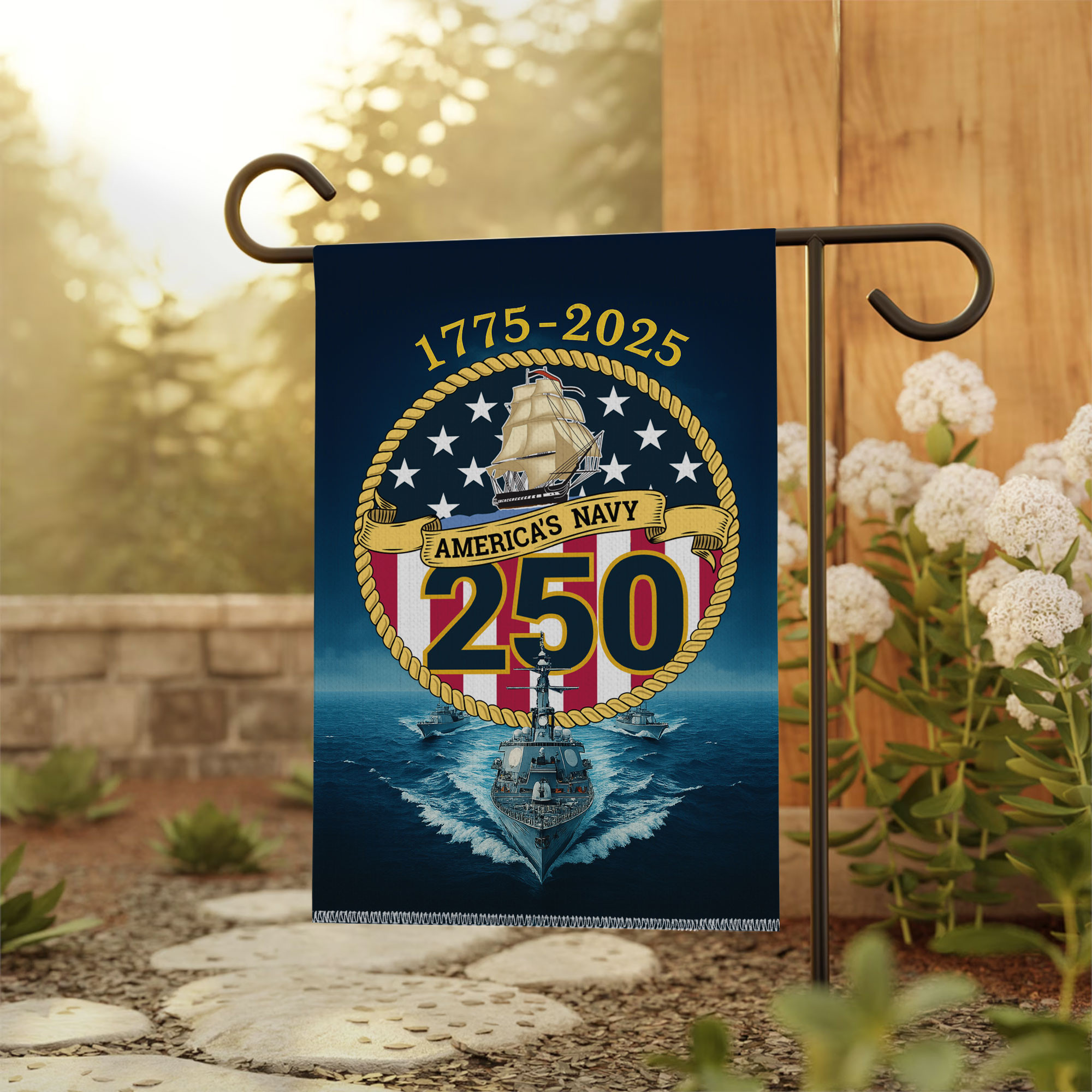 US Navy 250th Anniversary 1775 2025 Flag Home Decor Garden Decor Gifts For Patriots