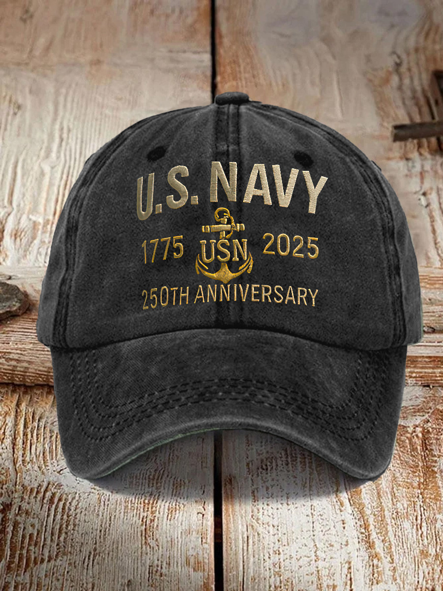 US Navy 250th Anniversary 1775 2025 Hat Forged By The Sea Baseball Cap Navy Gift Ideas