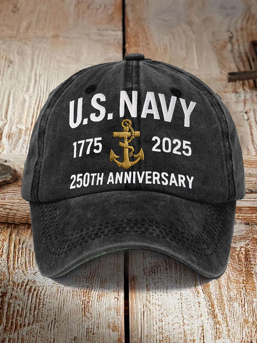 US Navy 250th Anniversary 1775 2025 Hat Navy Anchor Baseball Cap Gifts For Boyfriend