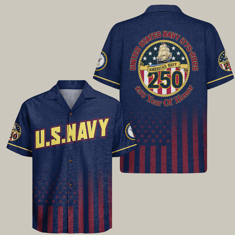 Us Navy 250th Anniversary 1775 2025 Hawaiian Shirt Navy Clothing Us Navy Gifts For Him