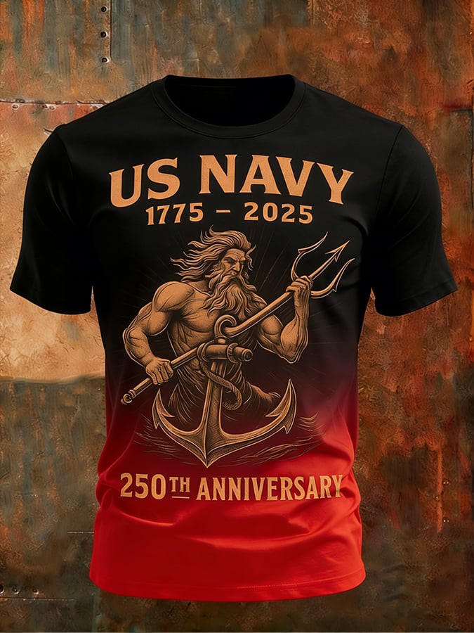 US Navy 250th Anniversary 1775 2025 T-Shirt Navy Anchor Veteran Shirt Military Gifts