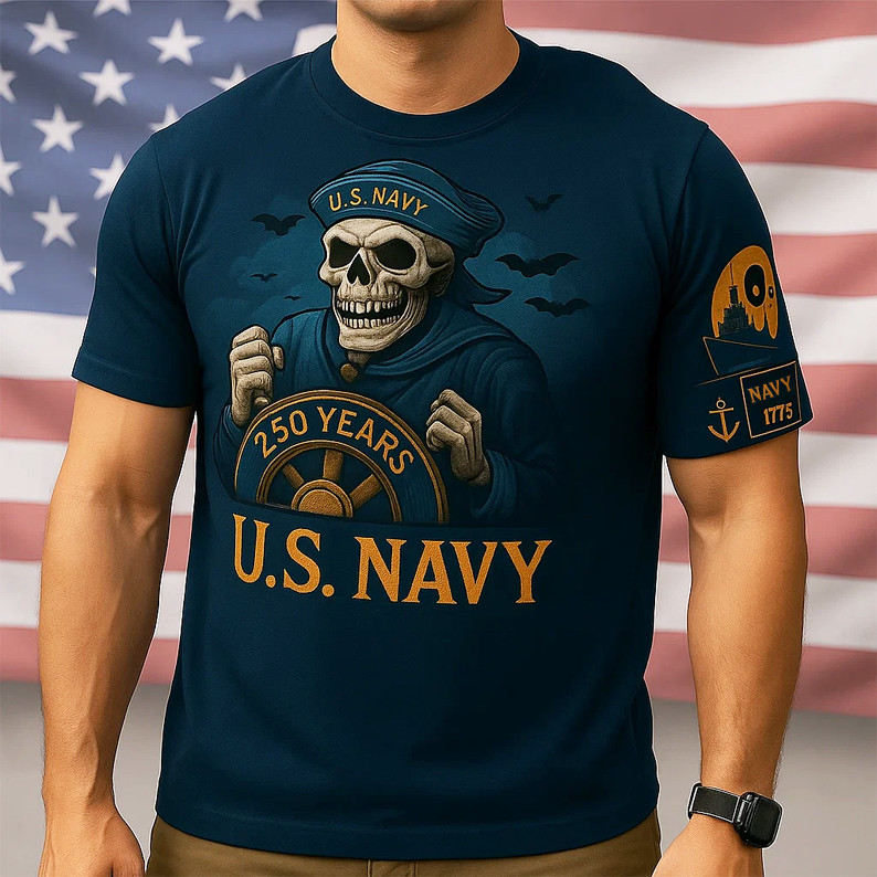 US Navy 250th Anniversary 1775 2025 T-Shirt Patriotic Shirt Gifts For Navy