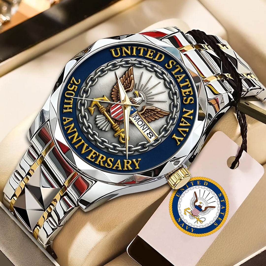 US Navy 250th Anniversary 1775 2025 Watch Military Style Watch Xmas Gift Ideas