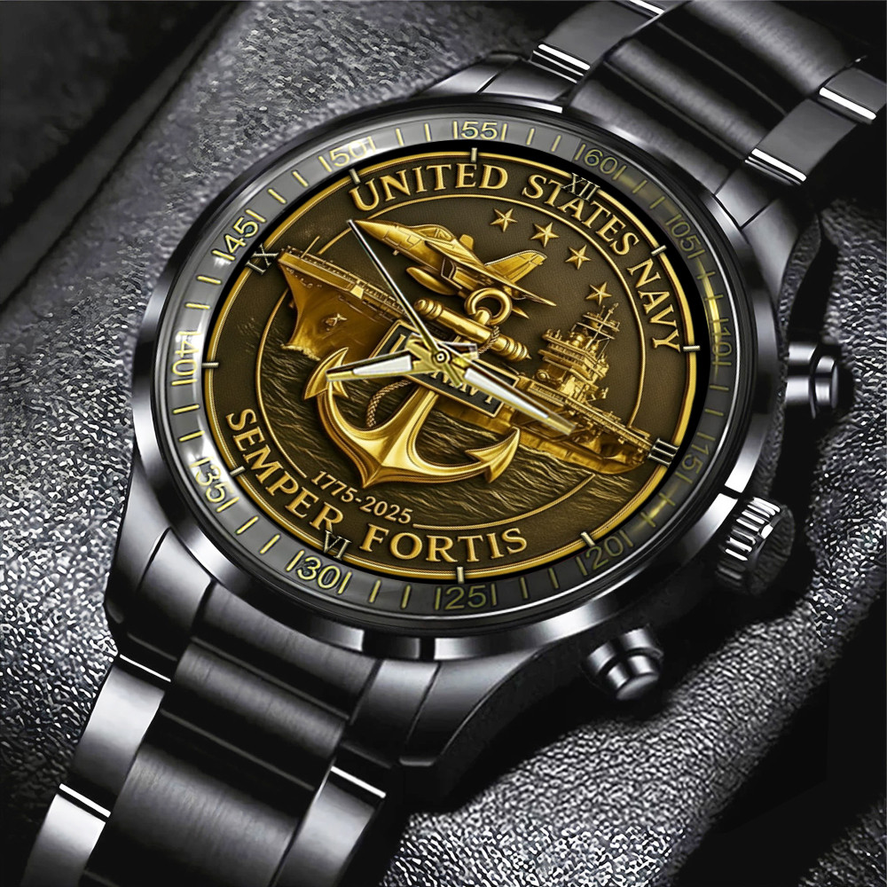 US Navy 250th Anniversary 1775 2025 Watch Semper Fortis Anniversary Watch Gifts For Men