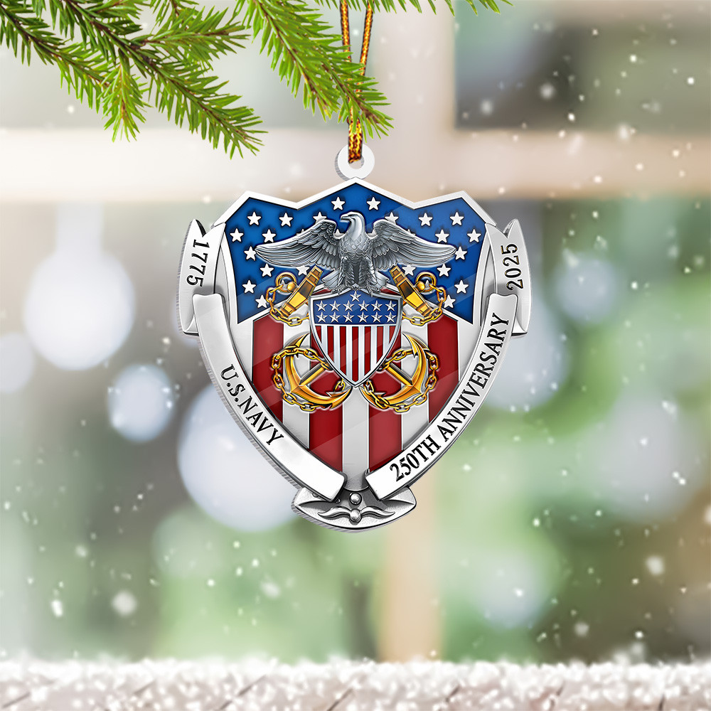 US Navy 250Th Anniversary Acrylic Ornament Navy Birthday Decor Gift For Military