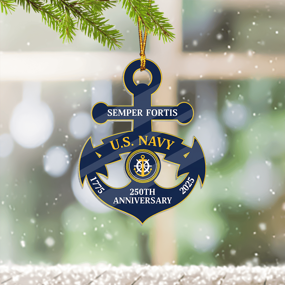 US Navy 250Th Anniversary Acrylic Ornament Patriotic Tree Decorations Gift For Sailors