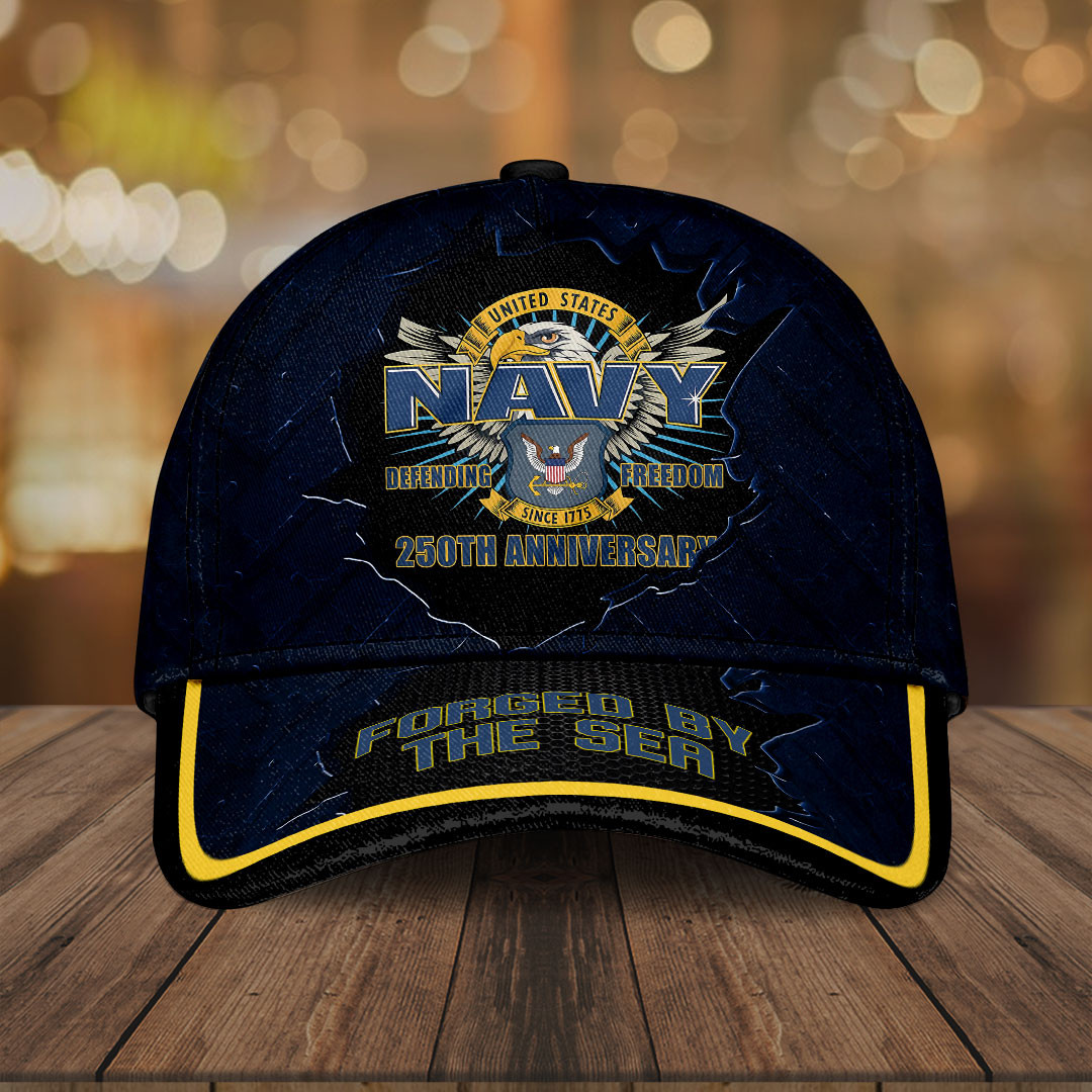 US Navy 250th Anniversary Classic Hat Forged By The Sea Hat Navy Retirement Gifts