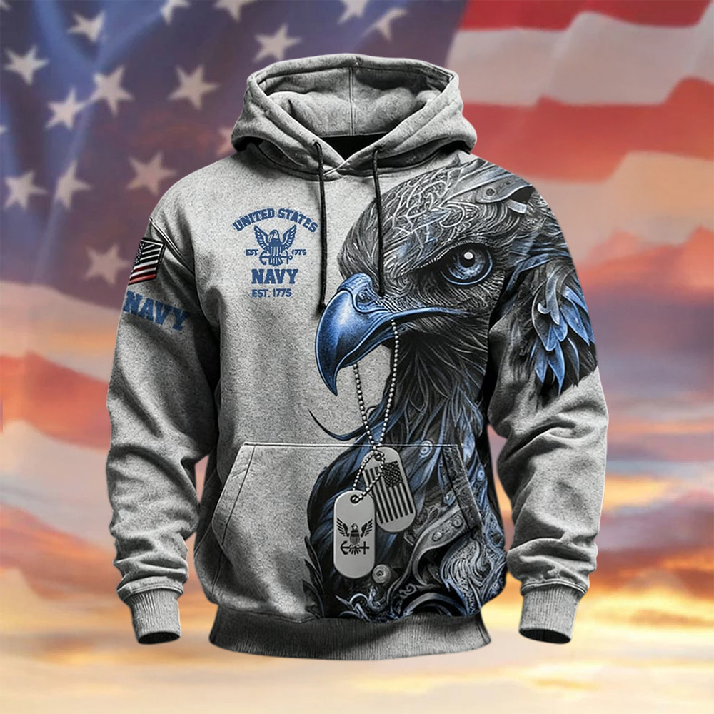 US Navy 250th Anniversary Est 1775 Hoodie Forged By The Sea Apparel Navy Gift Idea