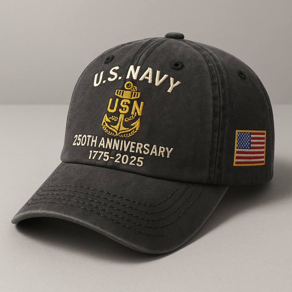 US Navy 250th Anniversary Hat 1775'2025 Military Cap Best Gift For Veterans And Patriots