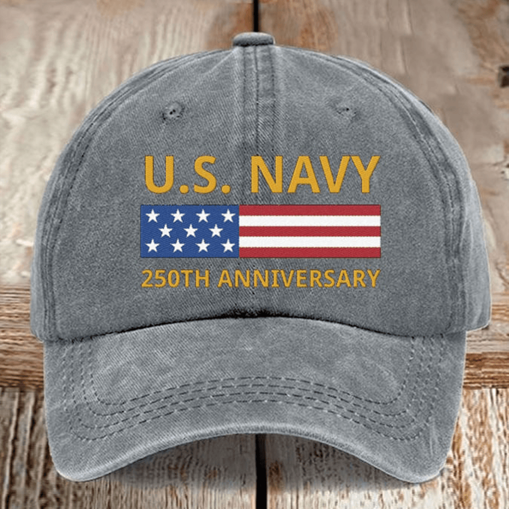 US Navy 250th Anniversary Hat American Flag Navy Baseball Cap Unique Gifts For Navy Veterans