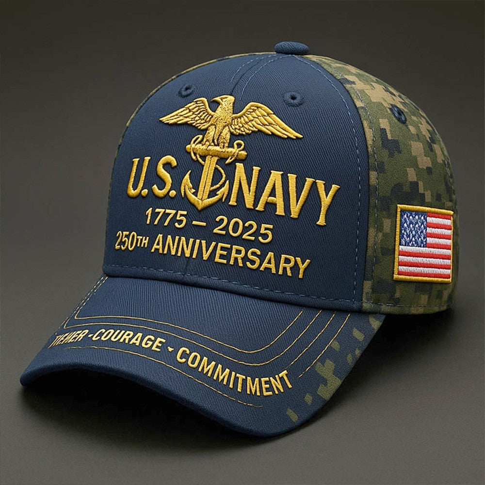 US Navy 250th Anniversary Hat Pride USN Embroidered Camo Cap Cool Gifts For Dad US Navy 250th Anniversary Hat Pride USN Embroidered Camo Cap Cool Gifts For Dad
