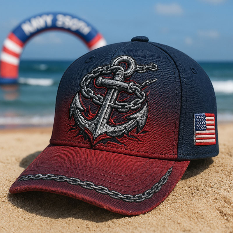 US Navy 250th Anniversary Hat Proud Navy American Flag Baseball Cap Gifts For Him