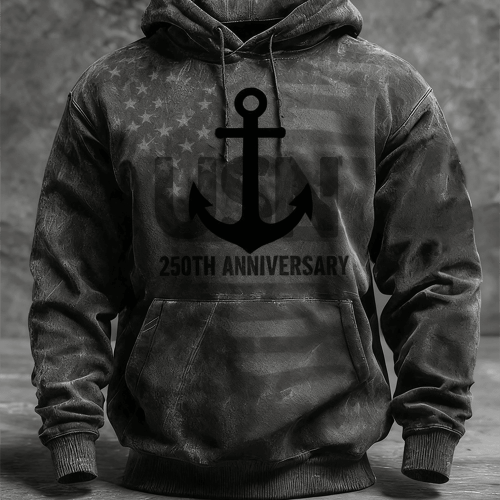 US Navy 250th Anniversary Hoodie Good Patriotic Clothing Gifts For Your Friends