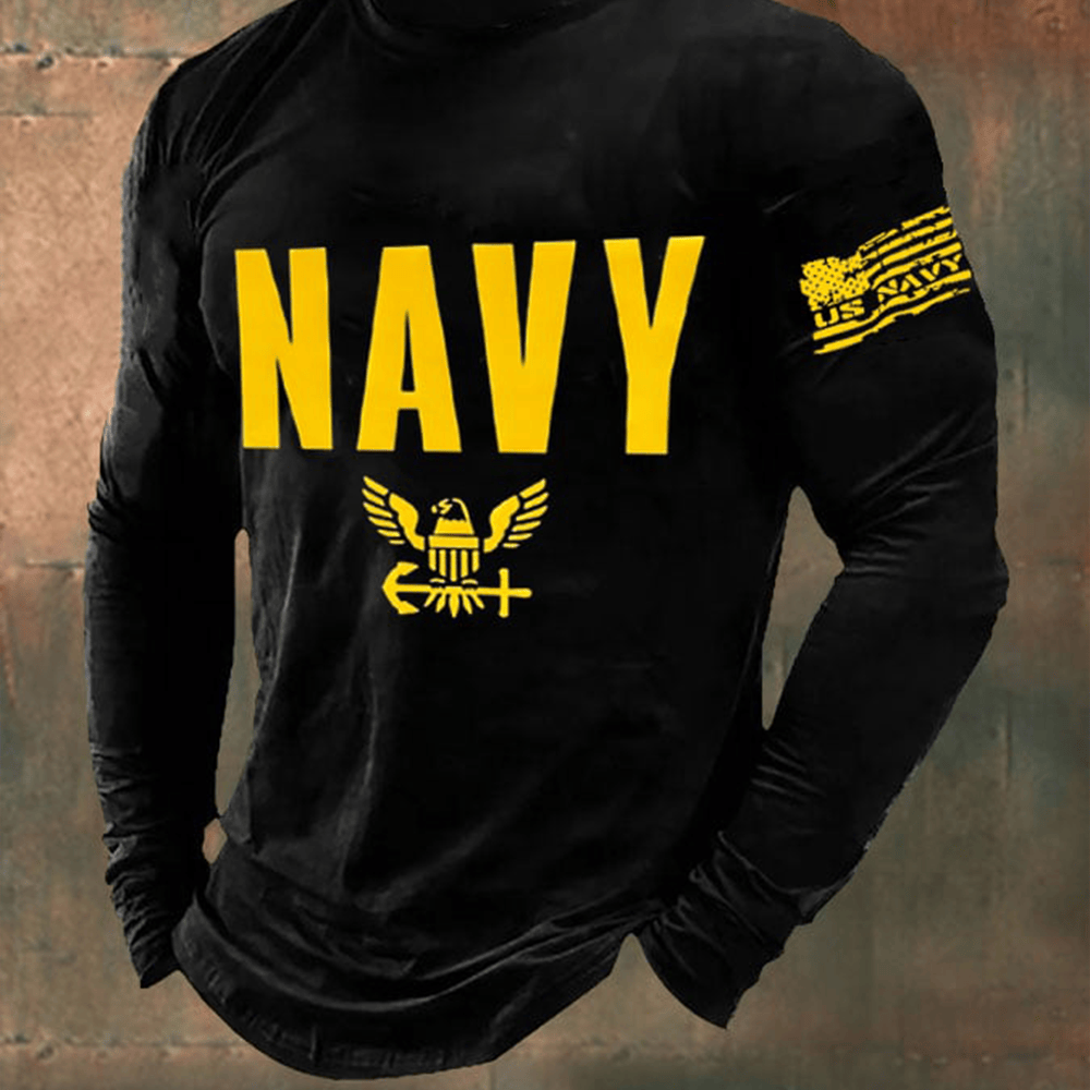 US Navy 250Th Anniversary Long Sleeve Shirt American Flag USN Merchandise Gifts For Veteran