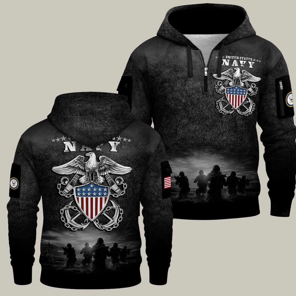 US Navy 250Th Anniversary Quarter Zip Hoodie Philadelphia 1775 2025 Navy Mom Gift