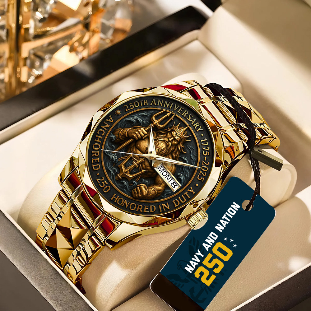 US Navy 250th Anniversary Watch Anchored 250 Honored In Duty Gift Ideas For Navy Veterans